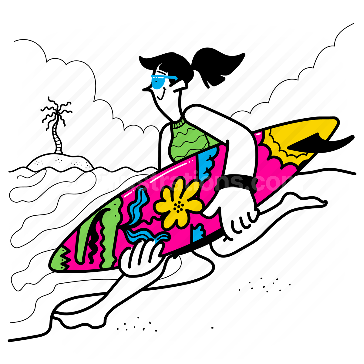 surf, surfing, bali, water, sea, ocean, beach, activity, woman